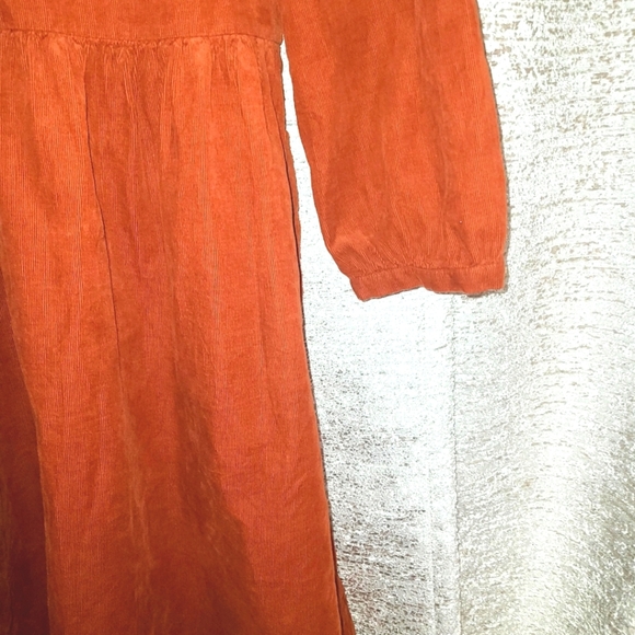 Madewell Orange A-Line Mini Dress with Bishop Sleeves - Picture 4 of 9